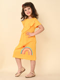 Solid Frill Design Fit n Flare Dress
