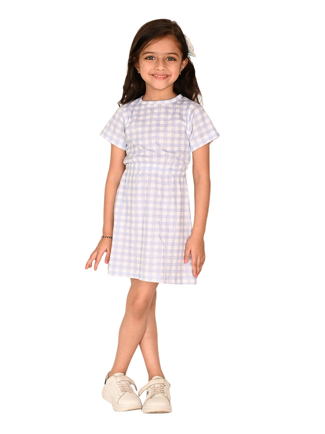 Checkered Printed Smoking T-shirt Dress