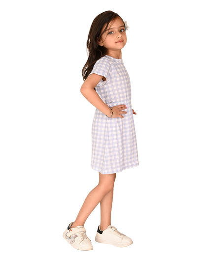 Checkered Printed Smoking T-shirt Dress