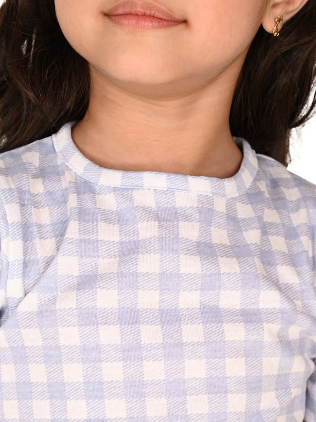 Checkered Printed Smoking T-shirt Dress