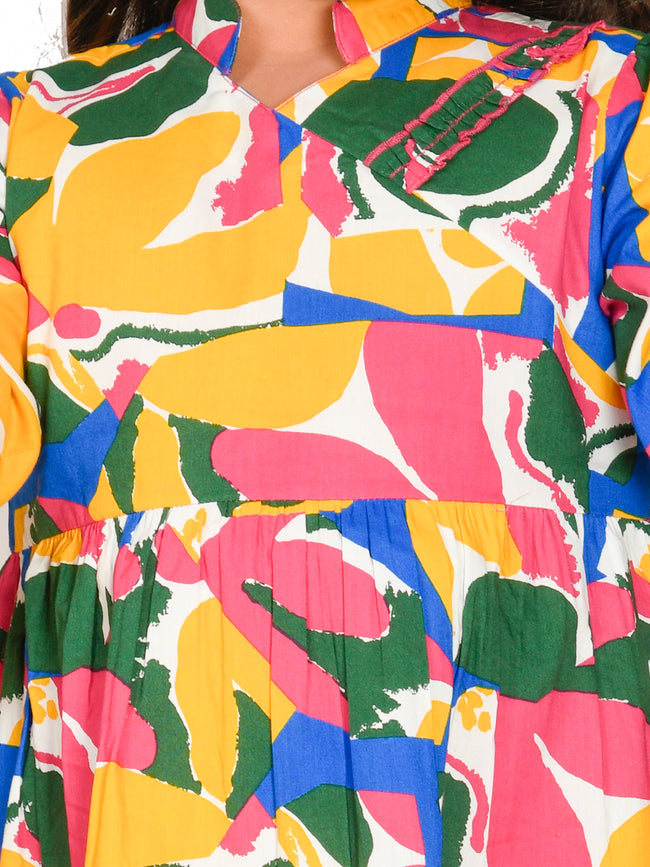 All Over Printed Fit n Flare Dress