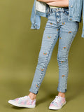 Rainbow Designed Skinny Denim Jeans
