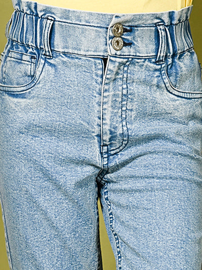 Medium Wash Straight Solid Denim Jeans