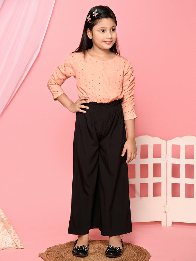 Small Polka Printed Full Sleeve Jumpsuit