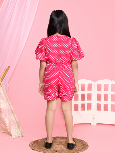 Small Polka Print Short Jumpsuit