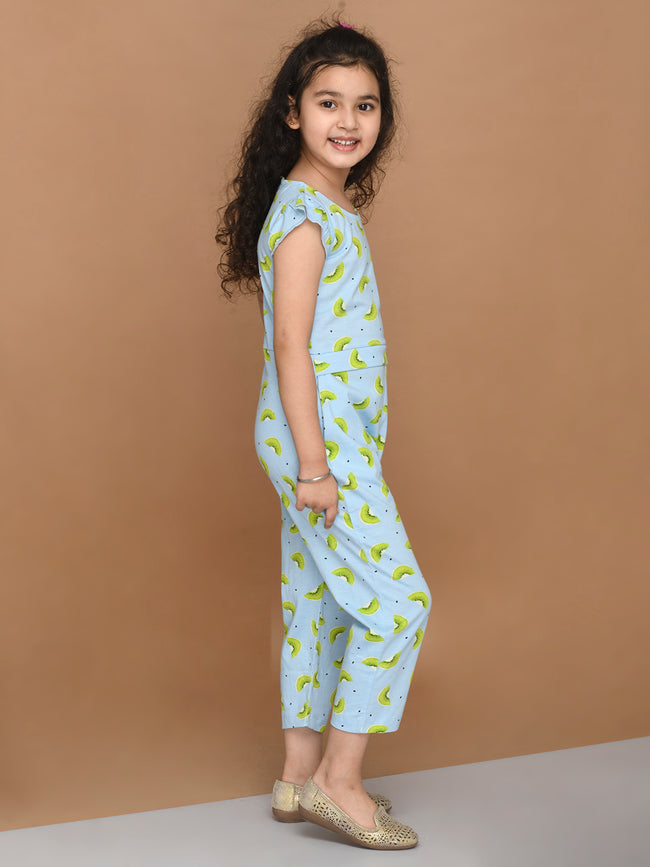 All Over Kiwi Print Jumpsuit