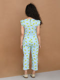 All Over Kiwi Print Jumpsuit
