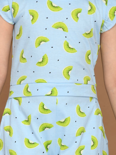 All Over Kiwi Print Jumpsuit