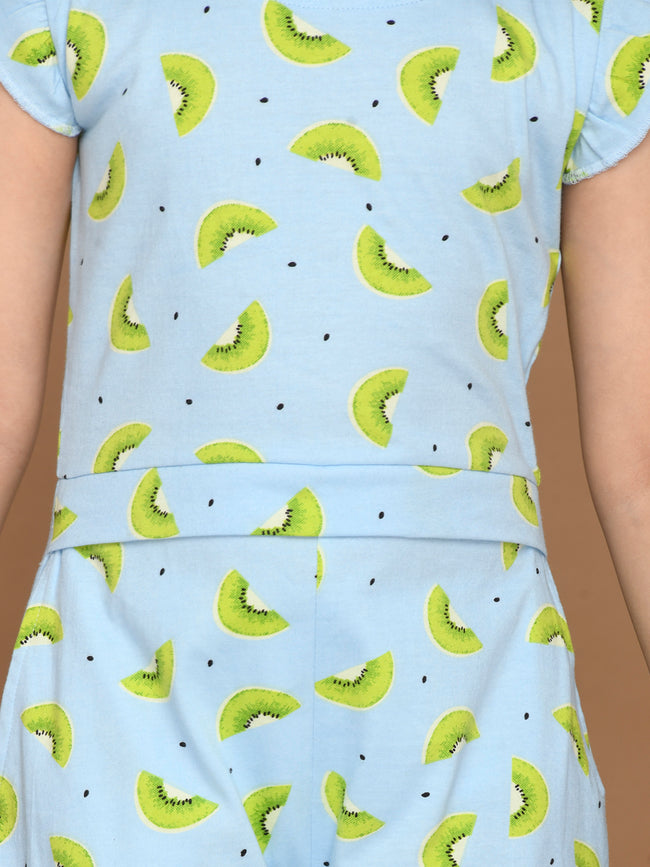 All Over Kiwi Print Jumpsuit