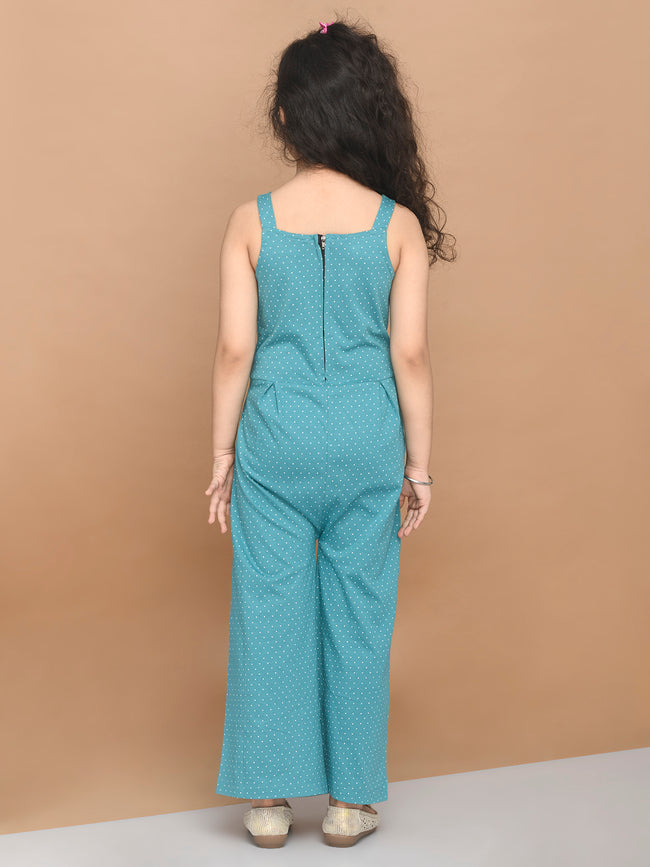 Polka Printed Strappy Jumpsuit