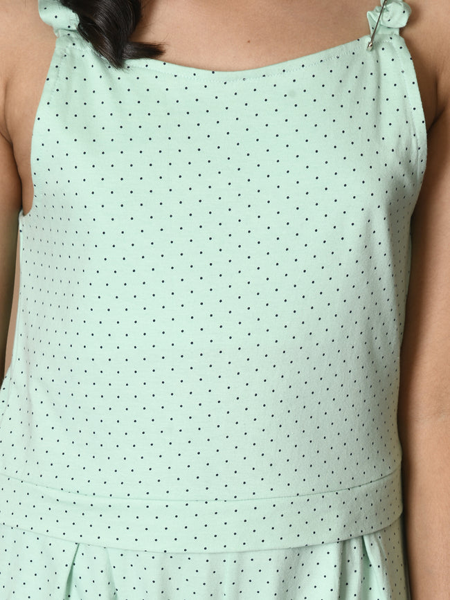 Polka Printed Strappy Sleeveless Jumpsuit