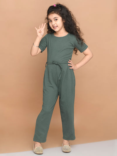 Solid Tie Up Full Jumpsuit