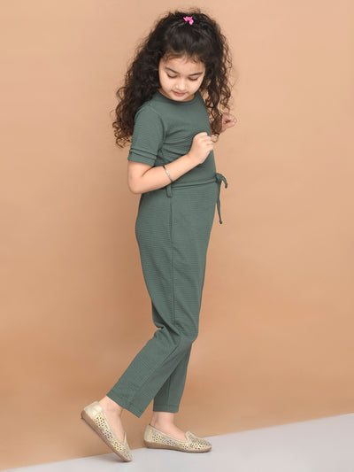 Solid Tie Up Full Jumpsuit