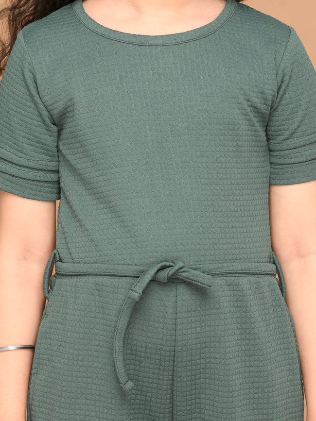 Solid Tie Up Full Jumpsuit