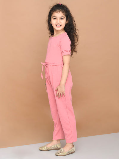 Solid Tie Up Full Jumpsuit