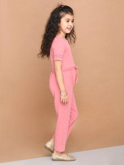 Solid Tie Up Full Jumpsuit