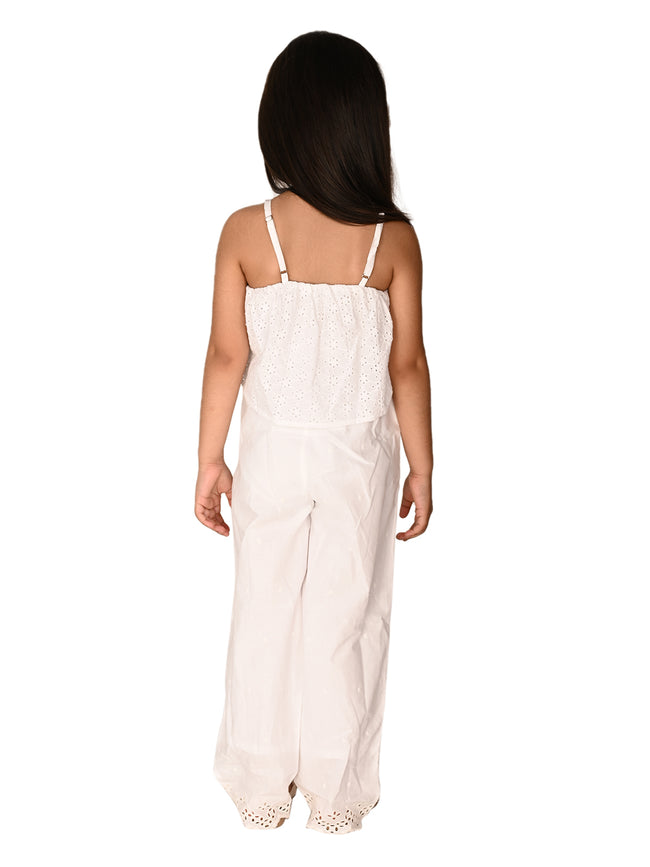 Embroidered Sleeveless Full Jumpsuit