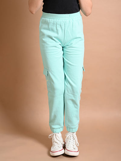 Solid Plain Cargo Joggers