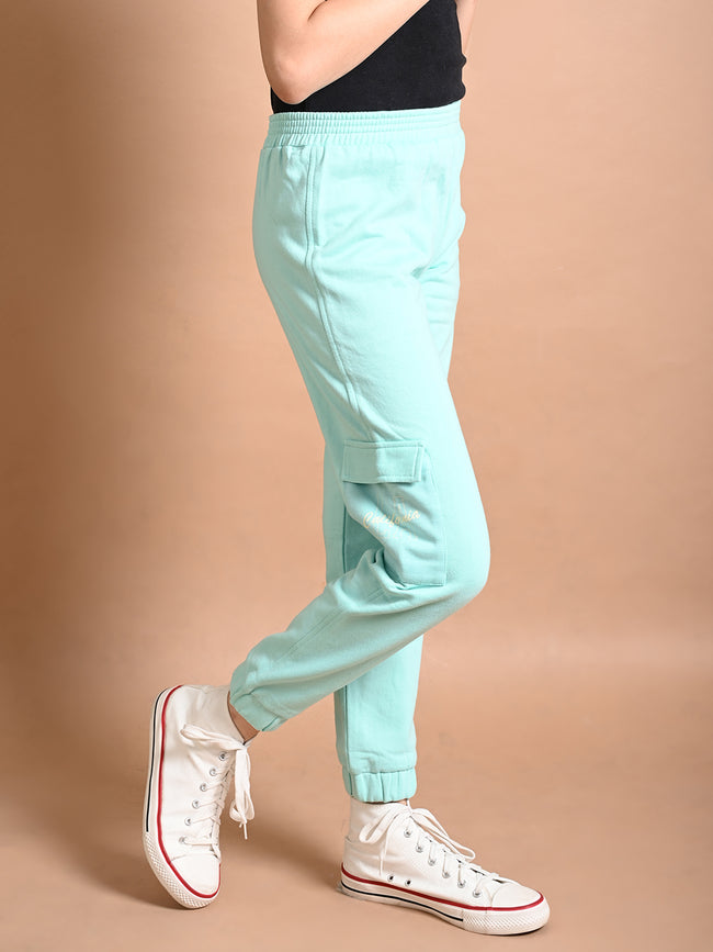 Solid Plain Cargo Joggers
