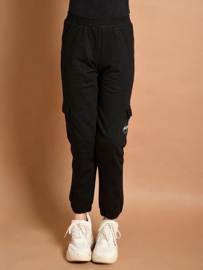 Solid Plain Cargo Joggers