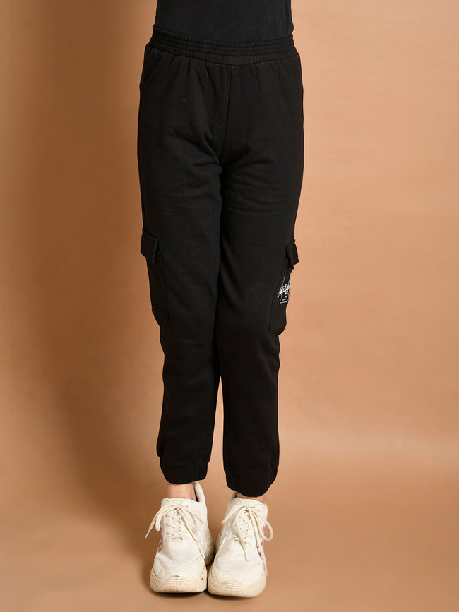 Solid Plain Cargo Joggers