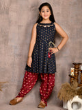 Bandhani Printed Peplum Suit with Dhoti Set