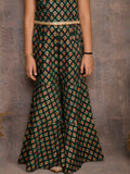 Tribal Printed Sleeveless Top with Sharara Set