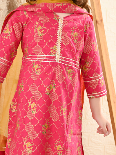 Ethnic Printed Kurta Sharara Set with Dupatta