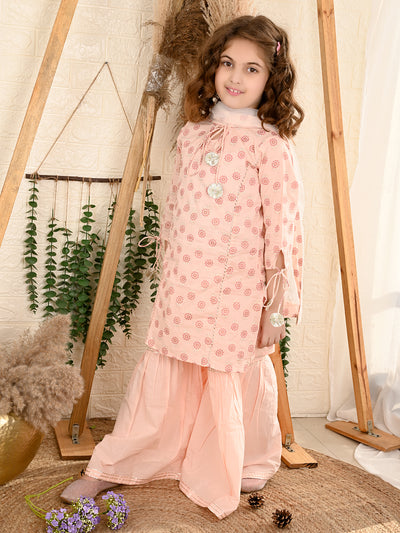 Floral Printed Kurta Sharara Set with Dupatta