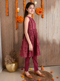 Printed Sleeveless Anarkali Kurta with Palazzo Set