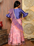 Silk Choli with Floral Print Lehenga Set