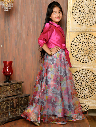 Knot Designed Choli with Printed Lehenga Set