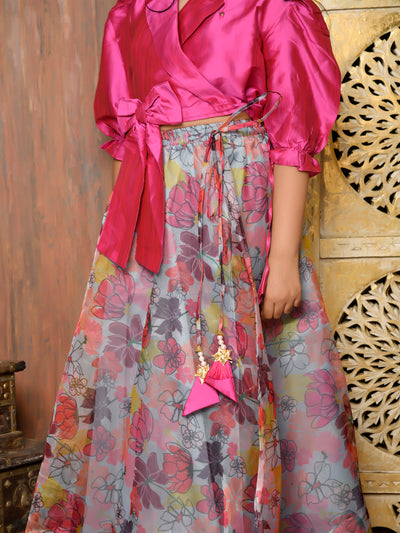Knot Designed Choli with Printed Lehenga Set