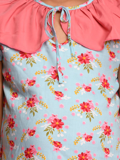 Floral Printed Peter Pan Collar Top