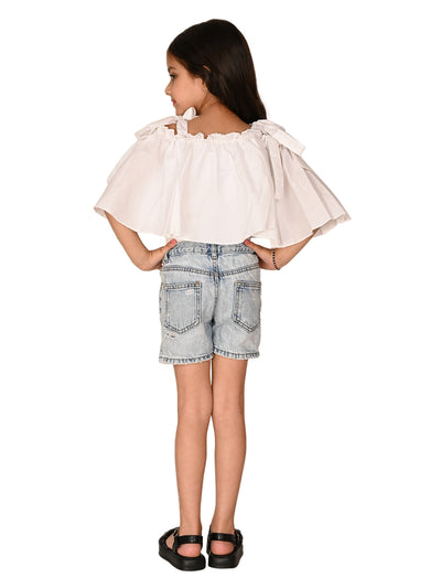 Cold Shoulder Tie Up Crop Top